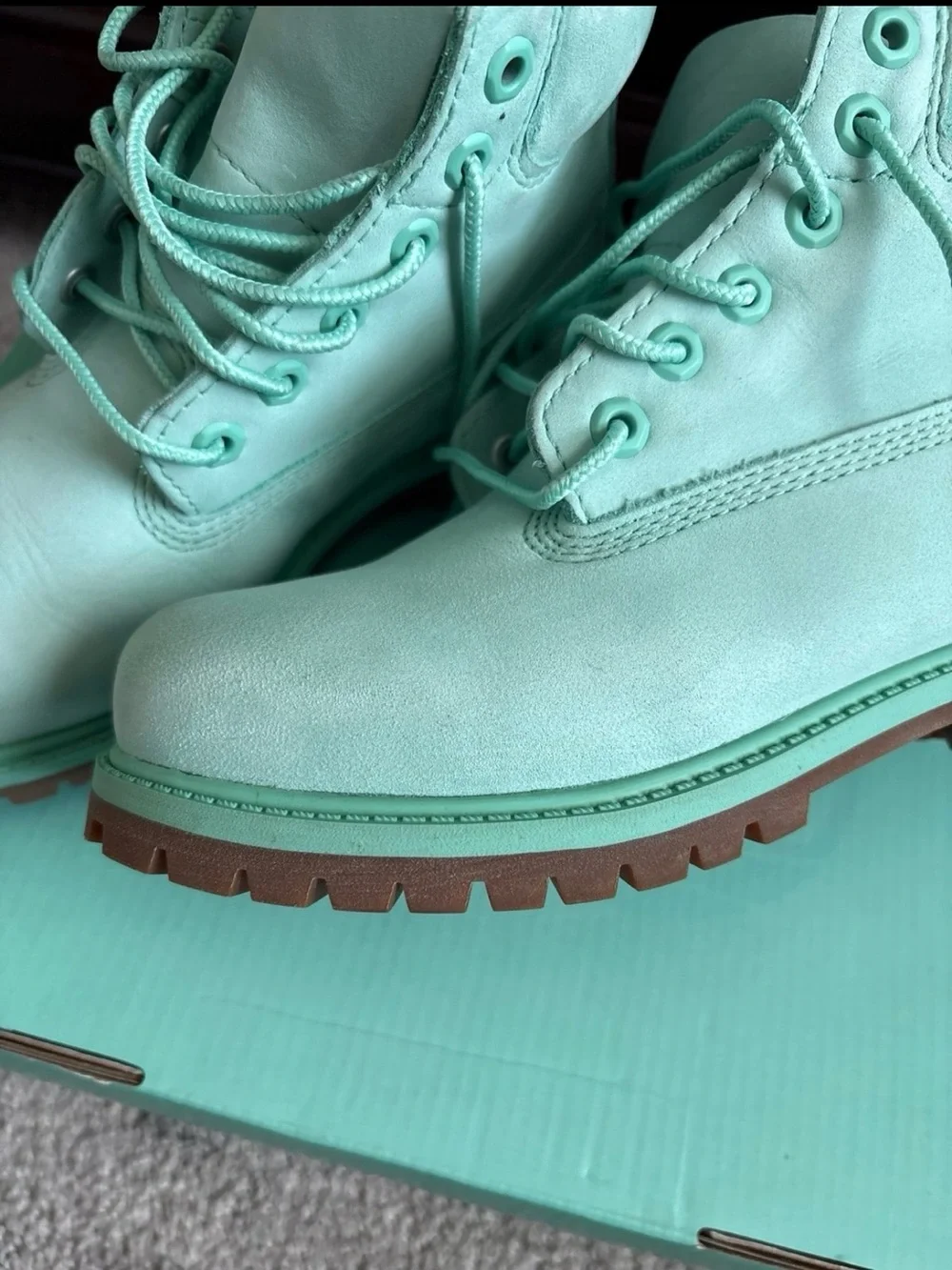 Timberland Kids Mint Green Lace-Up Boots